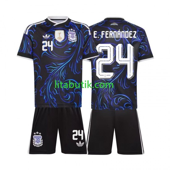 Argentina Enzo Fernandez 24 Barn Borta Fotbollströja VM 2026 Kortärmad