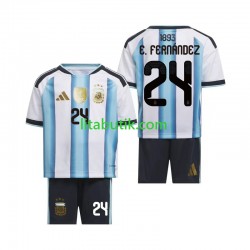 Argentina Enzo Fernandez 24 Barn Hemma Fotbollströja VM 2026 Kortärmad