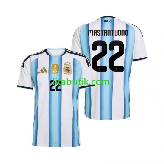Argentina Franco Mastantuono 22 Män Hemma Fotbollströja VM 2026 Kortärmad