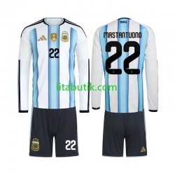 Argentina Franco Mastantuono 22 Barn Hemma Fotbollströja VM 2026 Långärmad