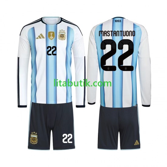 Argentina Franco Mastantuono 22 Barn Hemma Fotbollströja VM 2026 Långärmad