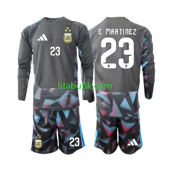 Argentina Emiliano Martinez 23 Målvakt Barn Hemma Fotbollströja VM 2026 Långärmad