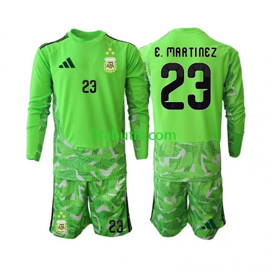 Argentina Emiliano Martinez 23 Målvakt Barn Tredje Fotbollströja VM 2026 Långärmad