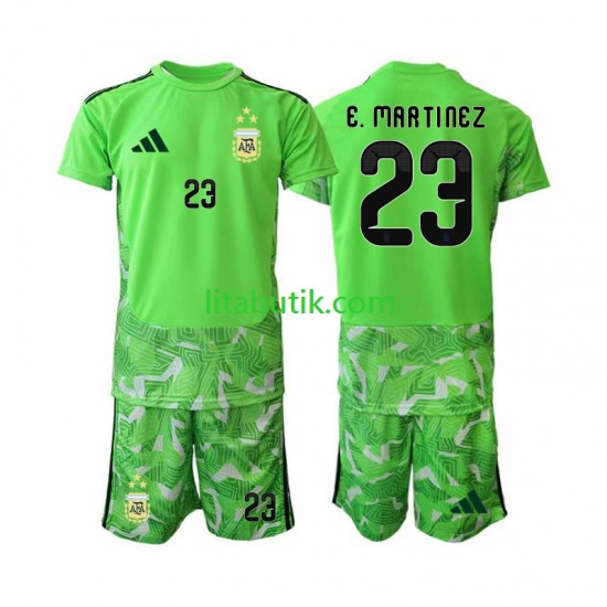 Argentina Emiliano Martinez 23 Målvakt Barn Tredje Fotbollströja VM 2026 Kortärmad