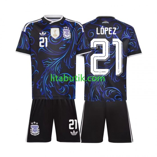 Argentina Jose Manuel Lopez 21 Barn Borta Fotbollströja VM 2026 Kortärmad
