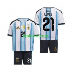 Argentina Jose Manuel Lopez 21 Barn Hemma Fotbollströja VM 2026 Kortärmad Argentina Jose Manuel Lopez 21 Barn Hemma Fotbollströja VM 2026 Kortärmad