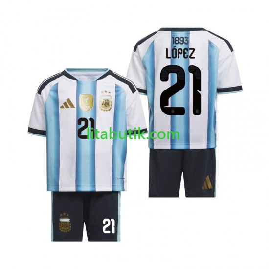 Argentina Jose Manuel Lopez 21 Barn Hemma Fotbollströja VM 2026 Kortärmad