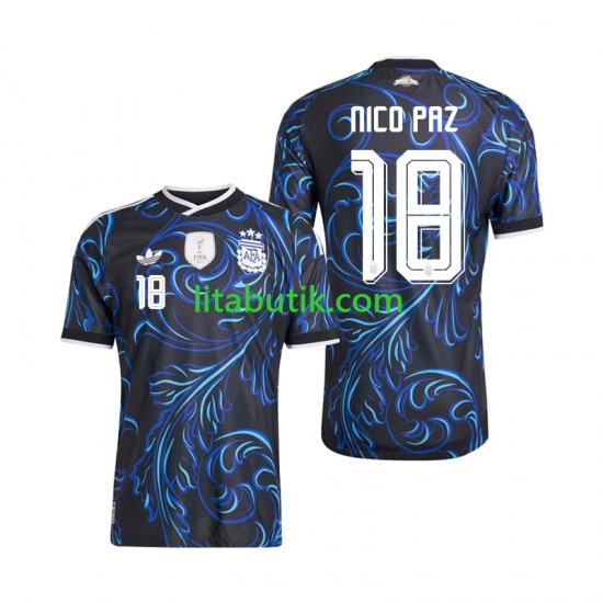 Argentina Nico Paz 18 Män Borta Fotbollströja VM 2026 Kortärmad