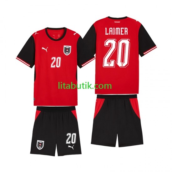 Österrike Konrad Laimer 20 Barn Hemma Fotbollströja VM 2026 Kortärmad