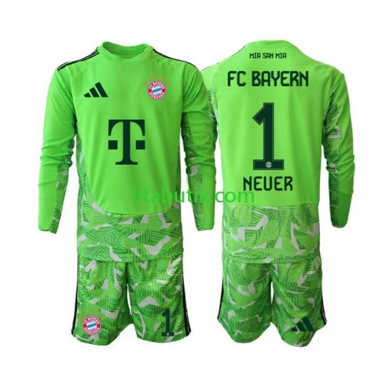 FC Bayern München Manuel Neuer 1 Målvakt Barn Hemma Fotbollströja 2026-2027 Långärmad