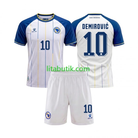 Bosnien Hercegovina Ermedin Demirovic 10 Barn Borta Fotbollströja VM 2026 Kortärmad
