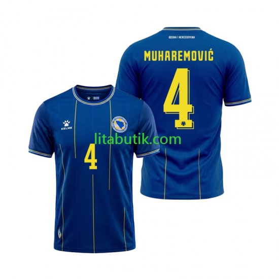 Bosnien Hercegovina Tarik Muharemovic 4 Män Hemma Fotbollströja VM 2026 Kortärmad