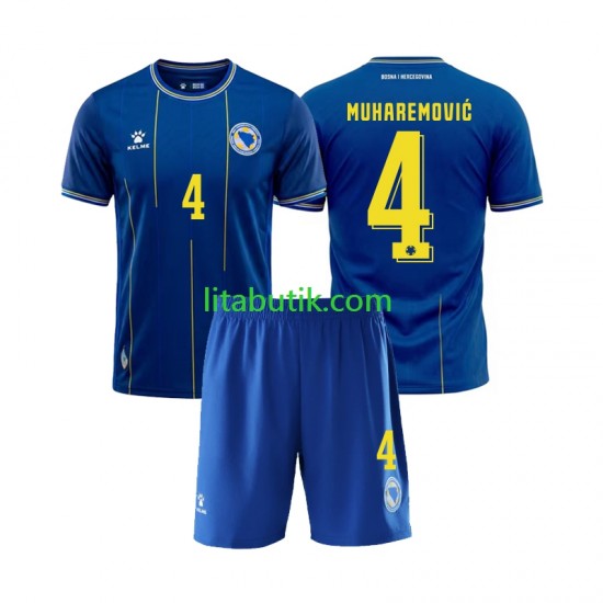 Bosnien Hercegovina Tarik Muharemovic 4 Barn Hemma Fotbollströja VM 2026 Kortärmad