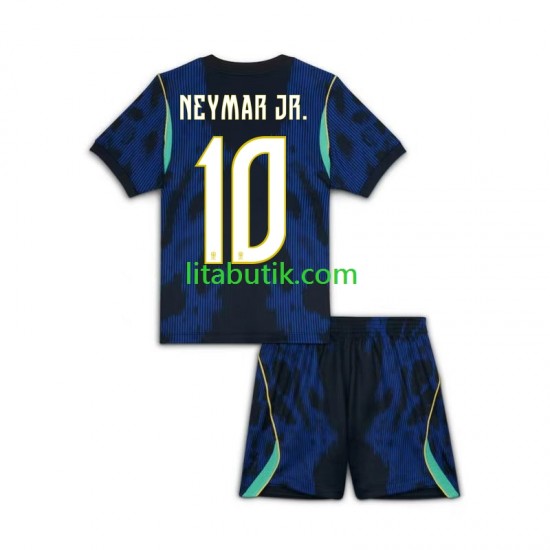 Brasilien Neymar JR 10 Barn Borta Fotbollströja VM 2026 Kortärmad