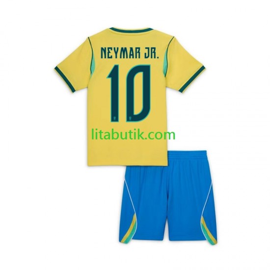 Brasilien Neymar JR 10 Barn Hemma Fotbollströja VM 2026 Kortärmad