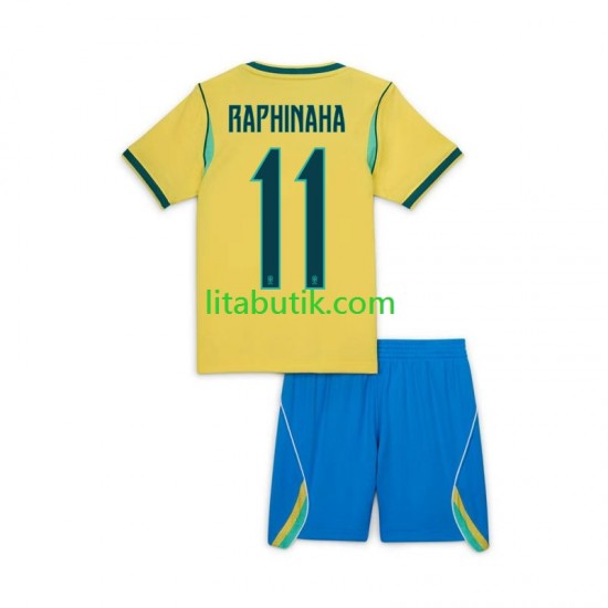 Brasilien Raphinha 11 Barn Hemma Fotbollströja VM 2026 Kortärmad