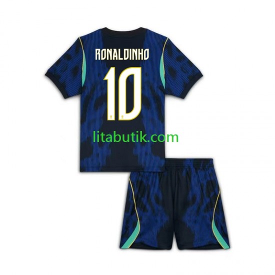 Brasilien Ronaldinho 10 Barn Borta Fotbollströja VM 2026 Kortärmad