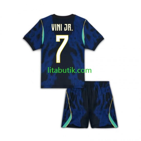 Brasilien Vinicius Junior 7 Barn Borta Fotbollströja VM 2026 Kortärmad