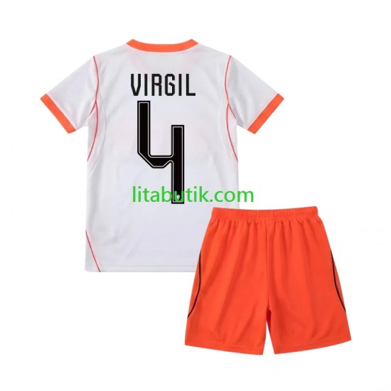 Nederländerna Virgil van Dijk 4 Barn Borta Fotbollströja VM 2026 Kortärmad