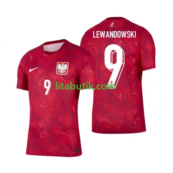 Polen Robert Lewandowski 9 Män Borta Fotbollströja 2026 Kortärmad