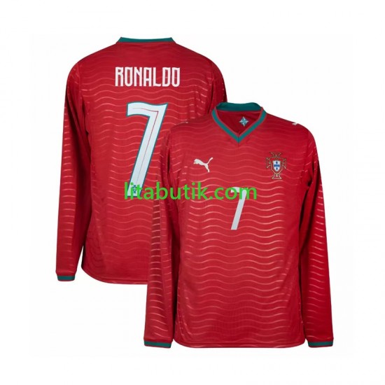 Portugal Cristiano Ronaldo 7 Män Hemma Fotbollströja VM 2026 Långärmad