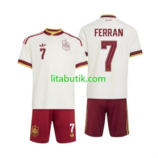 Spanien Ferran Torres 7 Barn Borta Fotbollströja VM 2026 Kortärmad