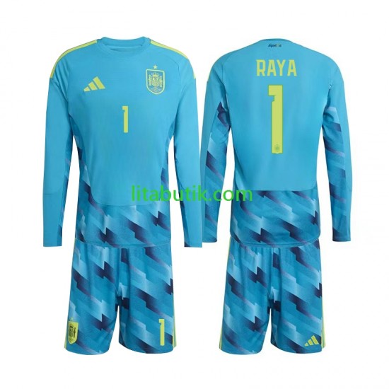 Spanien David Raya 1 Målvakt Barn Hemma Fotbollströja VM 2026 Långärmad