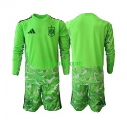 Spanien 6th Green color Målvakt Barn Fotbollströja VM 2026 Långärmad Spanien 6th Green color Målvakt Barn Fotbollströja VM 2026 Långärmad