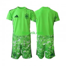 Spanien 6th Green color Målvakt Barn Fotbollströja VM 2026 Kortärmad Spanien 6th Green color Målvakt Barn Fotbollströja VM 2026 Kortärmad