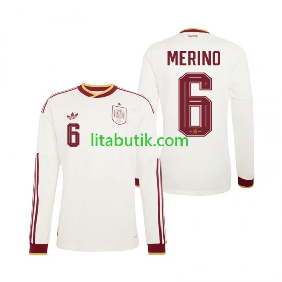 Spanien Mikel Merino 6 Män Borta Fotbollströja VM 2026 Långärmad