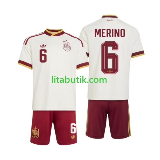 Spanien Mikel Merino 6 Barn Borta Fotbollströja VM 2026 Kortärmad