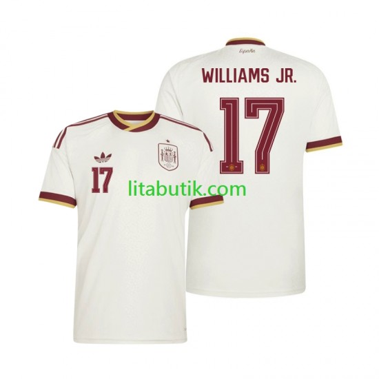 Spanien Nico Williams 17 Män Borta Fotbollströja VM 2026 Kortärmad