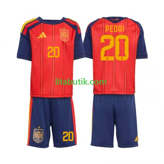 Spanien Pedri 20 Barn Hemma Fotbollströja VM 2026 Kortärmad