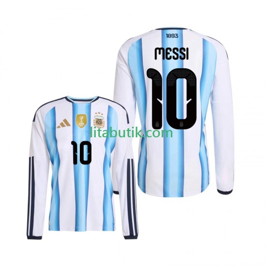 Argentina Lionel Messi 10 Män Hemma Fotbollströja VM 2026 Långärmad