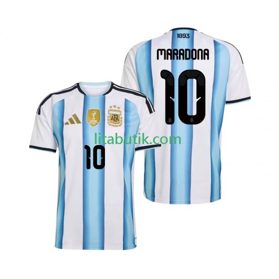 Argentina Maradona 10 Män Hemma Fotbollströja VM 2026 Kortärmad