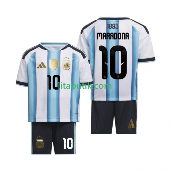 Argentina Maradona 10 Barn Hemma Fotbollströja VM 2026 Kortärmad