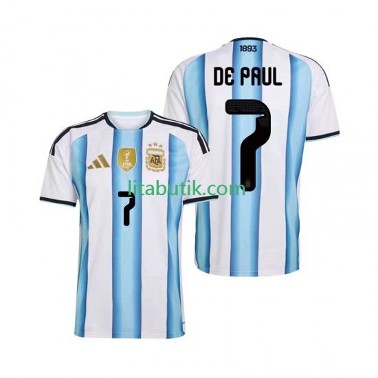 Argentina Rodrigo De Paul 7 Män Hemma Fotbollströja VM 2026 Kortärmad