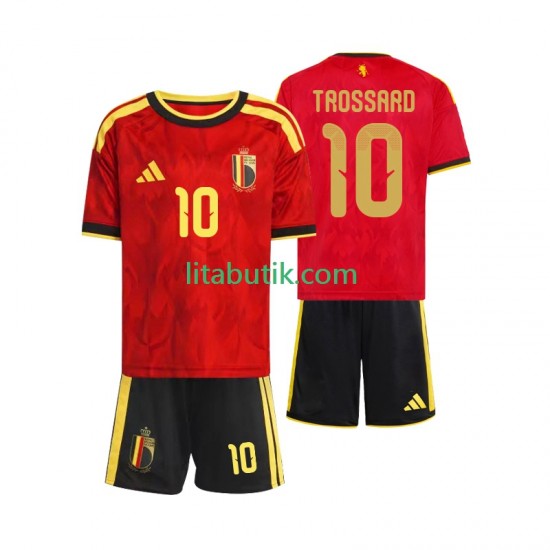 Belgien Leandro Trossard 10 Barn Hemma Fotbollströja VM 2026 Kortärmad
