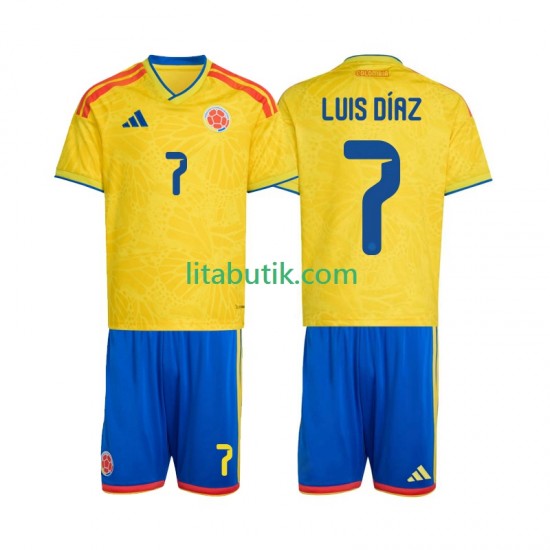 Colombia Luis Diaz 7 Barn Hemma Fotbollströja VM 2026 Kortärmad