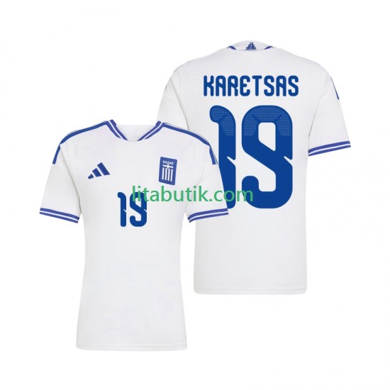 Grekland Konstantinos Karetsas 19 Män Hemma Fotbollströja 2026 Kortärmad