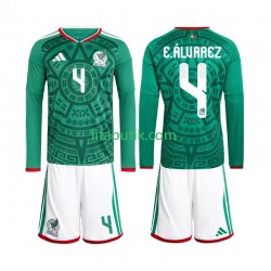 Mexiko Edson Alvarez 4 Barn Hemma Fotbollströja VM 2026 Långärmad Mexiko Edson Alvarez 4 Barn Hemma Fotbollströja VM 2026 Långärmad