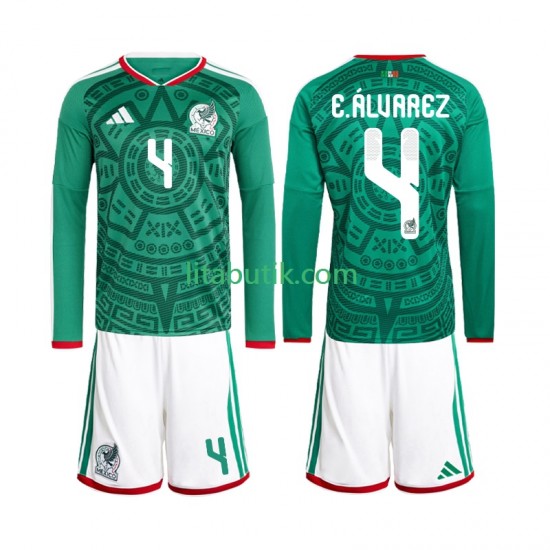 Mexiko Edson Alvarez 4 Barn Hemma Fotbollströja VM 2026 Långärmad
