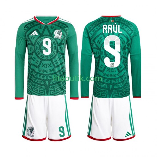Mexiko Raul Jimenez 9 Barn Hemma Fotbollströja VM 2026 Långärmad
