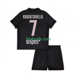 Paris Saint-Germain Khvicha Kvaratskhelia 7 Barn Fjärde Fotbollströja 2025-2026 Kortärmad Paris Saint-Germain Khvicha Kvaratskhelia 7 Barn Fjärde Fotbollströja 2025-2026 Kortärmad
