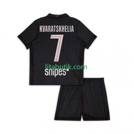 Paris Saint-Germain Khvicha Kvaratskhelia 7 Barn Fjärde Fotbollströja 2025-2026 Kortärmad
