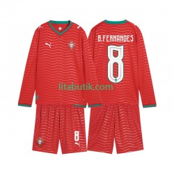 Portugal Bruno Fernandes 8 Barn Hemma Fotbollströja VM 2026 Långärmad