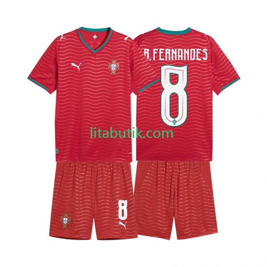 Portugal Bruno Fernandes 8 Barn Hemma Fotbollströja VM 2026 Kortärmad