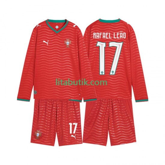 Portugal Rafael Leao 17 Barn Hemma Fotbollströja VM 2026 Långärmad
