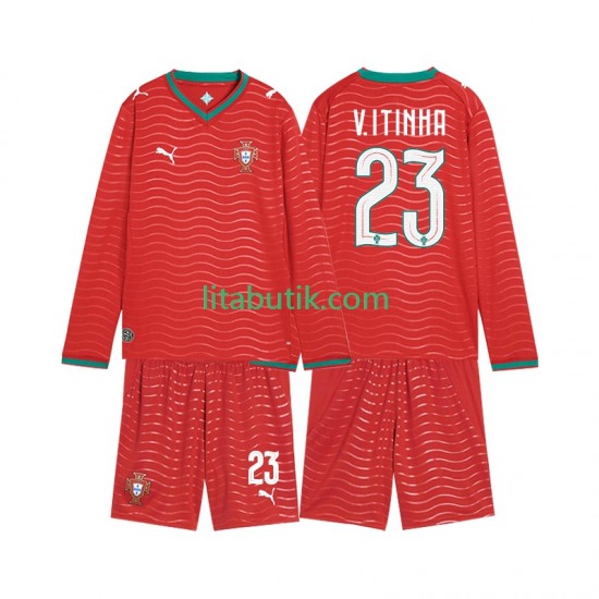 Portugal Vitinha 23 Barn Hemma Fotbollströja VM 2026 Långärmad