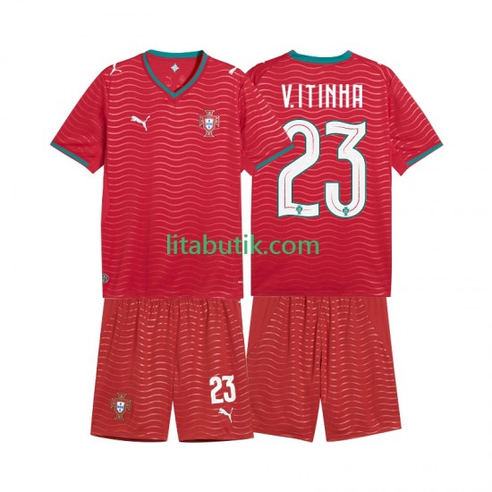 Portugal Vitinha 23 Barn Hemma Fotbollströja VM 2026 Kortärmad